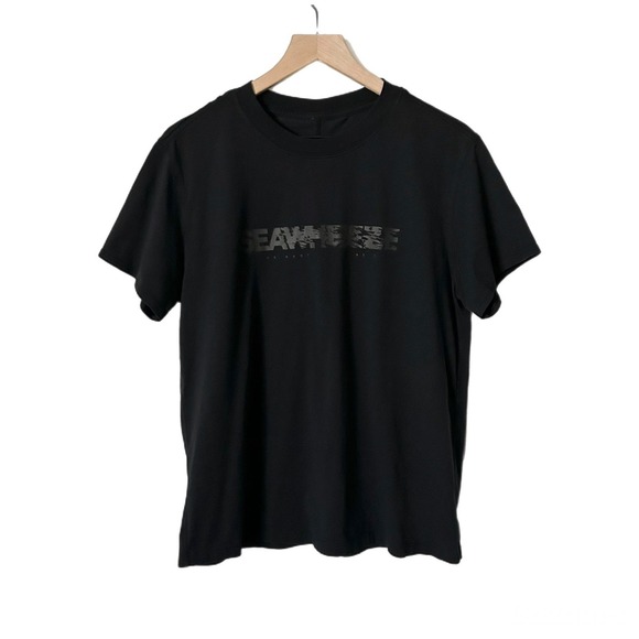 lululemon athletica Tops - Lululemon Seawheeze Black Graphic T-Shirt Cotton Run As Many Flow As One Size 6